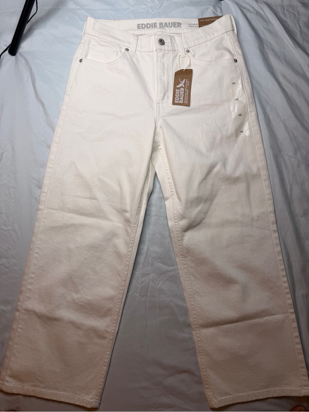Eddie Bauer Women's Off-White Straight-Leg Jeans